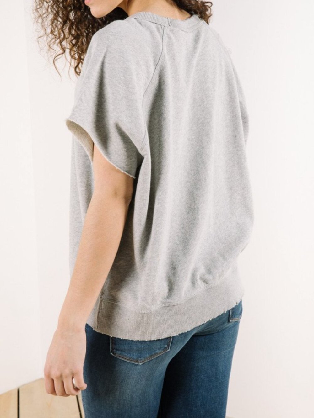 Free People Muscle Sweatshirt Raw Trim Detailing Sz S